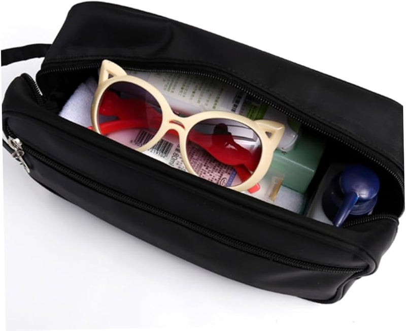Black Double Layer Hanging Toiletry Bag Travel Organizer For Women And Men - Image 5